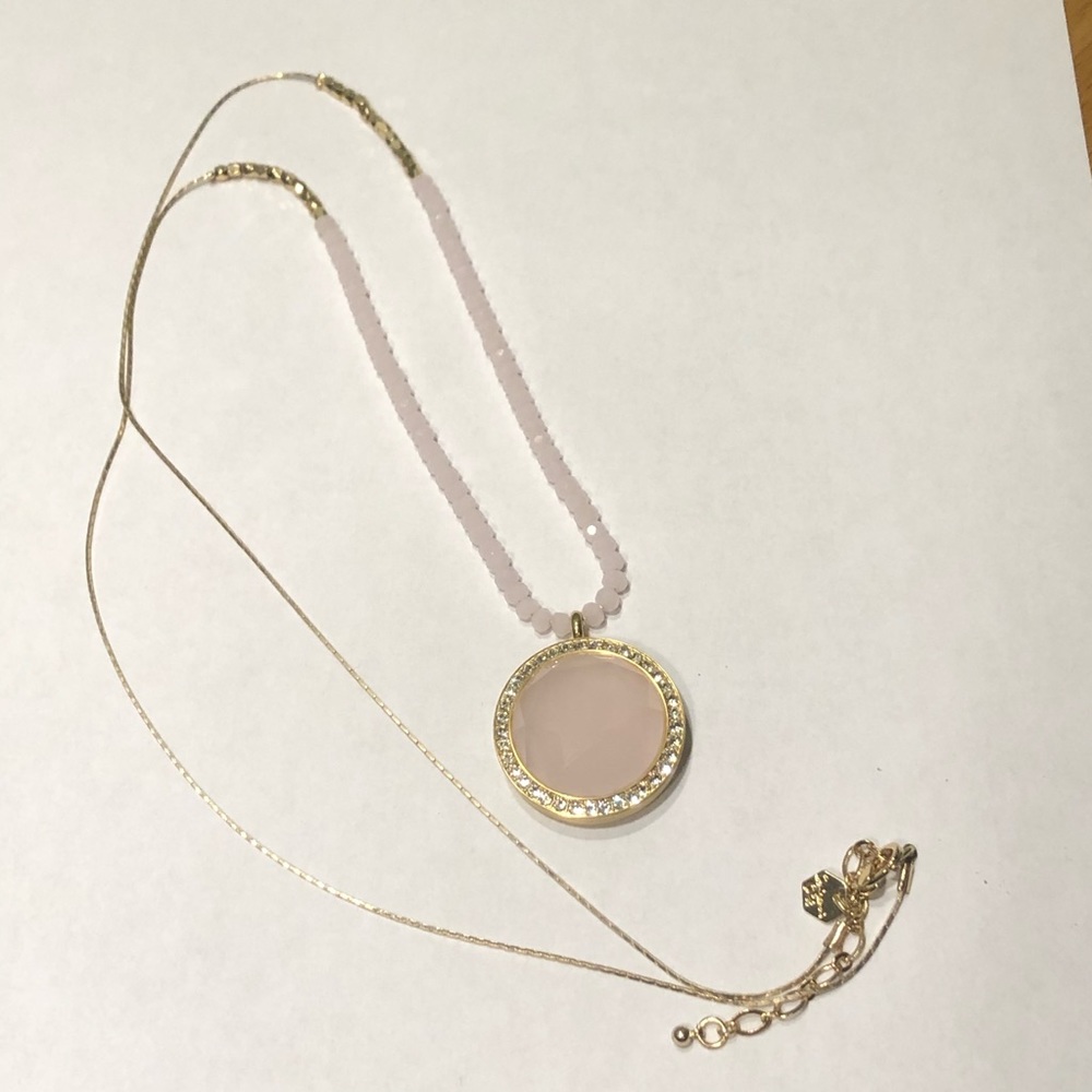 Retired Origami Owl Rose Quartz Necklace